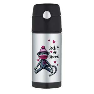   Travel Water Bottle Sock It To Cancer   Cancer Awareness Pink Ribbon
