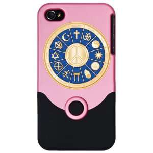 iPhone 4 or 4S Slider Case Pink Internationl Peace Symbol 