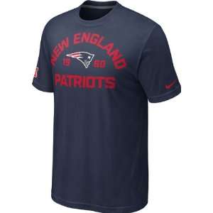 New England Patriots Navy Nike Arch T Shirt: Sports 