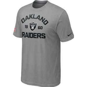  Oakland Raiders Heathered Grey Nike Arch T Shirt Sports 