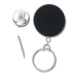   Duty Black/Chrome Combo Clip on Key Reel With Chain: Office Products