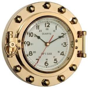  Brass Quartz Porthole Clock