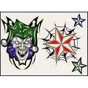  Joker & Stars (Glow in the Dark) Temporaray Tattoo: Toys 