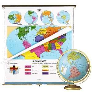  Cram Globes U.S./World Starter Map & Globe Combo 9400 7576 