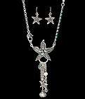 Starfish Pendant Silver Charms Necklace Earrings Set Dolphin Mermaid 