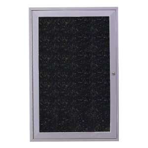 Ghent Enclosed Indoor Use 1 Door Satin Aluminum Frame Recycled Rubber 