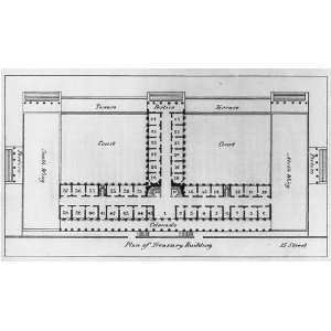 Floor plan of Treasury Building,Washington,DC,Architect