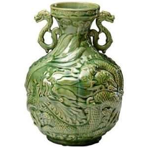  Small Green Apple Singapore Dragon Vase