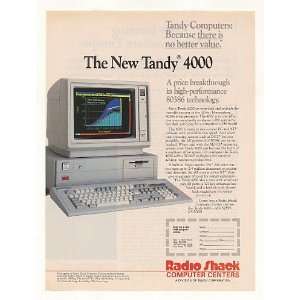  1987 Radio Shack Tandy 4000 Personal Computer Print Ad 