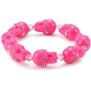  TARINA TARANTINO Classic Pink Skull Stretch Bracelet 