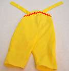   Clothes Outfit 14 16 18 Doll Overalls Romper Vintage Yellow Rick Rack