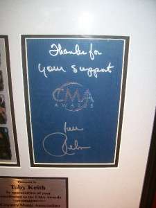 REBA McENTIRE Signed FRAMED Autographed TOBY KEITH  