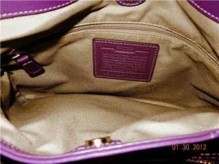 NEW NWT COACH SIGNATURE PLUM Leather Multi Section Hobo Handbag 