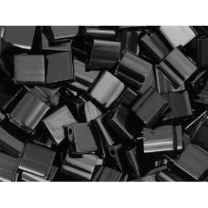  Miyuki 5mm Opaque Black Tila Square Tube Bead 8g Bag Arts 