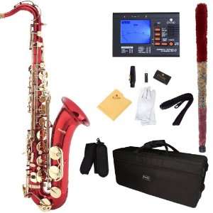  Flat Tenor Saxophone with Tuner, Case, Mouthpiece, 10 Reeds and More