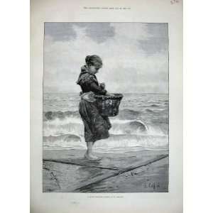  1889 Caffieri Fine Art Young Shrimper Basket Sea Girl: Home & Kitchen
