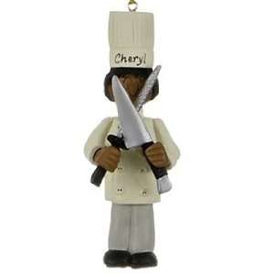  Personalized Ethnic Chef   Female Christmas Ornament: Home 