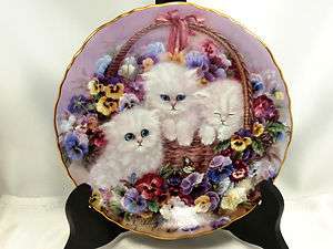   OF LOVE Cat Kitten BRADFORD EXCHANGE Collector Plate CHANG   FREE S/H