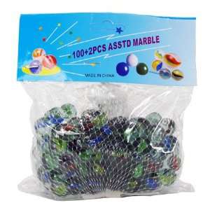   QUALITY MARBLES WITH 2 LARGE SHOOTER MARBLES NET BAGGED Toys & Games