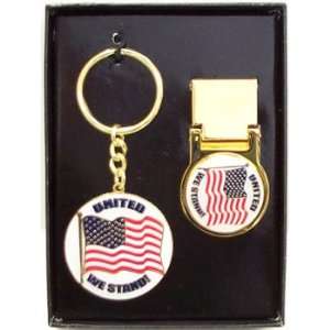   We Stand 2 Piece Gift Pack Money Clip and Key Chain 