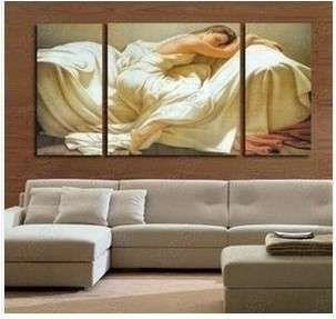 Handmade 3 combined Large OIL Painting Wall Decor On Canvas with free 