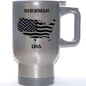  US Flag   Sherman, Texas (TX) Stainless Steel Mug 