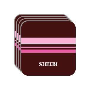 Personal Name Gift   SHELBI Set of 4 Mini Mousepad Coasters (pink 