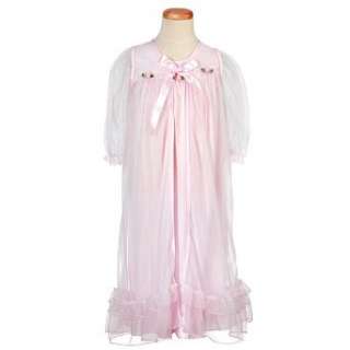   Pink Sheer Sleeve Ruffle Nightgown Set 4 8: Laura Dare: Clothing