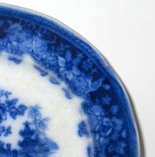 ANTIQUE WADE &CO STAFFORDSHIRE FLOW BLUE SHANGHAI PLATE  