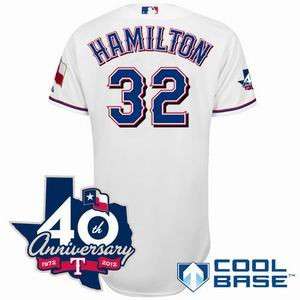   Hamilton 40th Anniversary Jersey White Majestic Athletic SEWN  