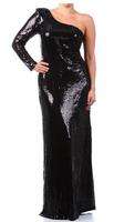 Plus Sizes One Shoulder Sequin Full Length Dress Gown  