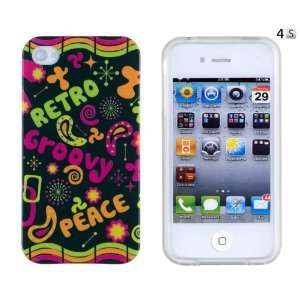 Groovy Cool Flexible TPU Gel Case with Clear Sides for Apple iPhone 4 