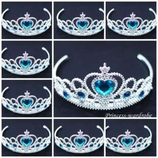 LOT 9 BLUE Crystal Princess Cinderella Tiara Crowns  