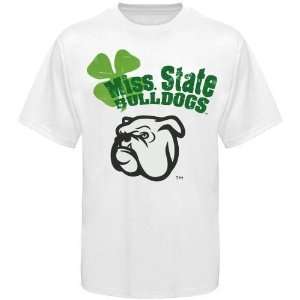   State Bulldogs White Shamrock Mascot T Shirt