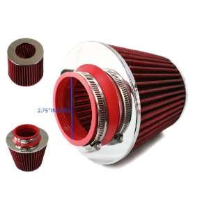  2.75 2.75 Inch Universal Dry Flow Red Air Filter By Bomz 