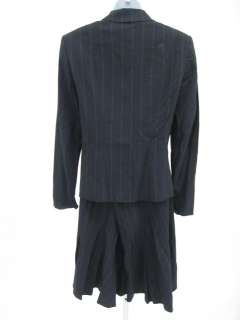 LES COPAINS BLUE Navy Red Pinstripe Skirt Suit Sz 42  