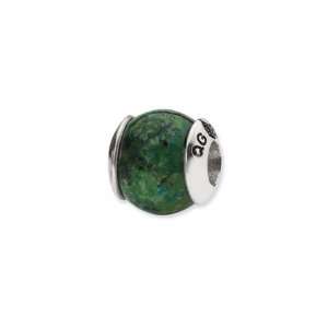    Silver Reflections Blue Green Recon Serpentine Stone Charm Jewelry