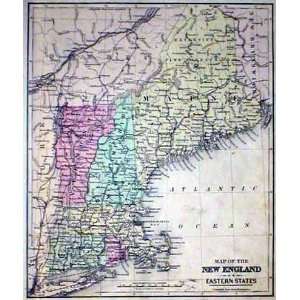    Mitchell 1887 Antique Map of New England