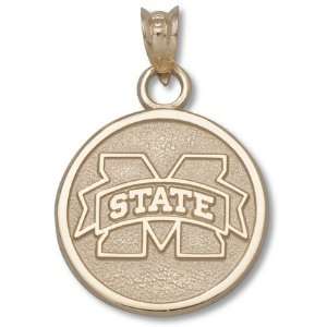  Mississippi State Bulldogs 5/8 M State Round Pendant 
