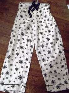 lady flannel organic cotton pajam pant cream with print  