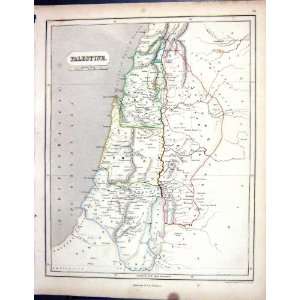   Antique Map 1855 Palestine Judah Zebulon Dead Sea