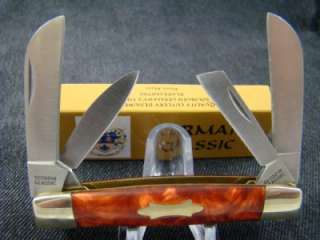   Classic Red Celluloid Handle 4 Blade Congress Pocket Knife MJB  