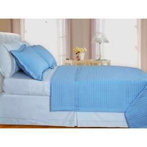 King Size 400 Thread count Blue Coverlet Set Including Matching Shams 