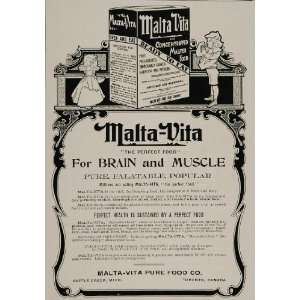  1902 Ad Malta Vita Whole Wheat Health Food Battle Creek 