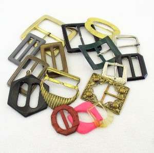 Lot of 17 Assorted Vintage Belt Buckles Small to Large  