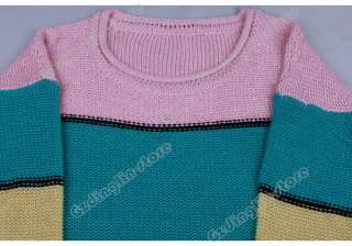 Women Long Sleeve Crewnecks Stylish Casual Tops Sweater Knitwear 