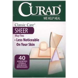  Curad Classic Care Bandages Sheer 40 Assorted Sizes (3 