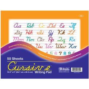   50 Ct. 10.5 X 8 Cursive Writing Pad, Case Pack 48