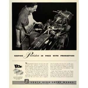  1942 Ad South Bend Lathe War Effort Production WWII 