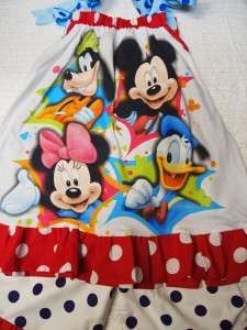 BOUTIQUE DISNEY MINNIE MICKEY PILLOWCASE DRESS OUTFIT  